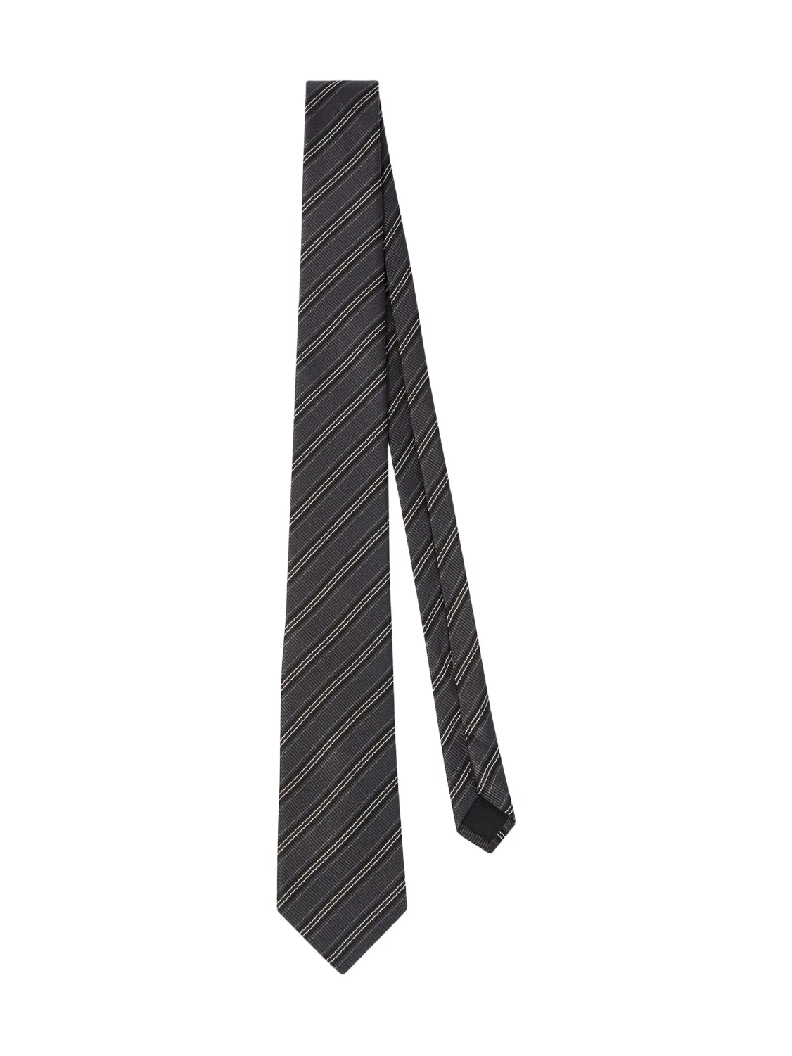 Saint Laurent Striped silk twill jacquard tie