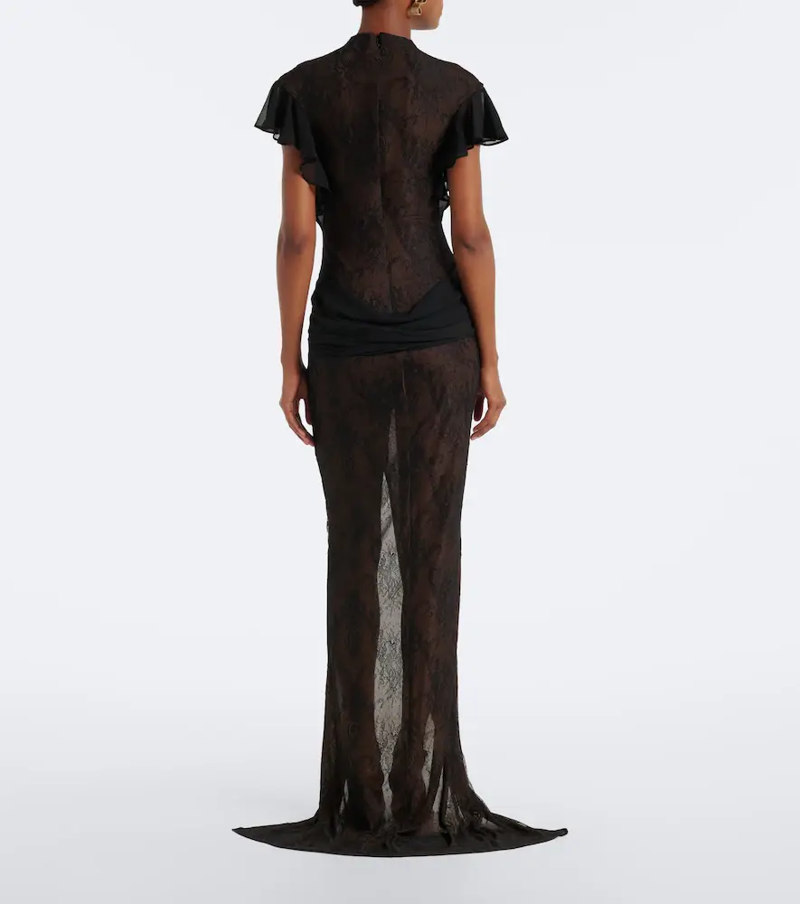 DE LA VALI Omero ruched lace maxi dress | Thumbnail 2 DE LA VALI Omero ruched lace maxi dress | Thumbnail 2