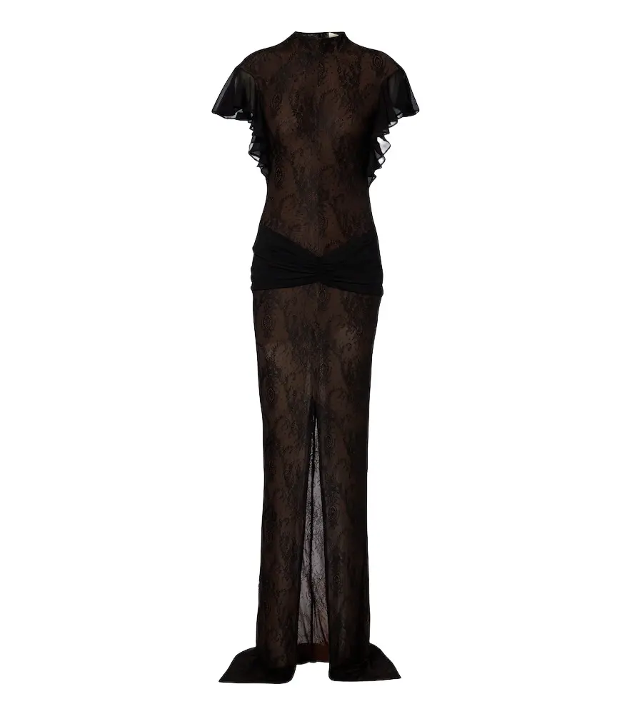 DE LA VALI Omero ruched lace maxi dress | Image 1 DE LA VALI Omero ruched lace maxi dress | Image 1