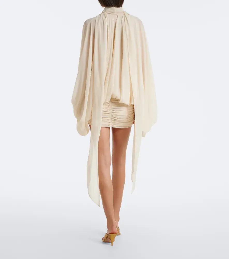 DE LA VALI Maite draped chiffon minidress | Thumbnail 3