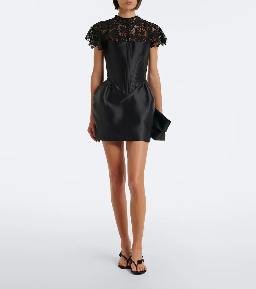 DE LA VALI Catalina satin and lace bustier minidress | Thumbnail 2 DE LA VALI Catalina satin and lace bustier minidress | Thumbnail 2