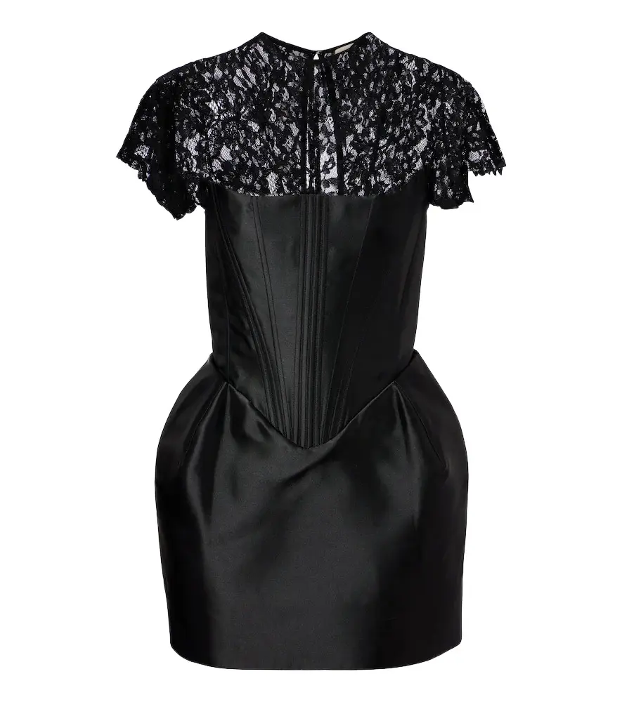 De La Vali Catalina satin and lace bustier minidress | Image 1 De La Vali Catalina satin and lace bustier minidress | Image 1