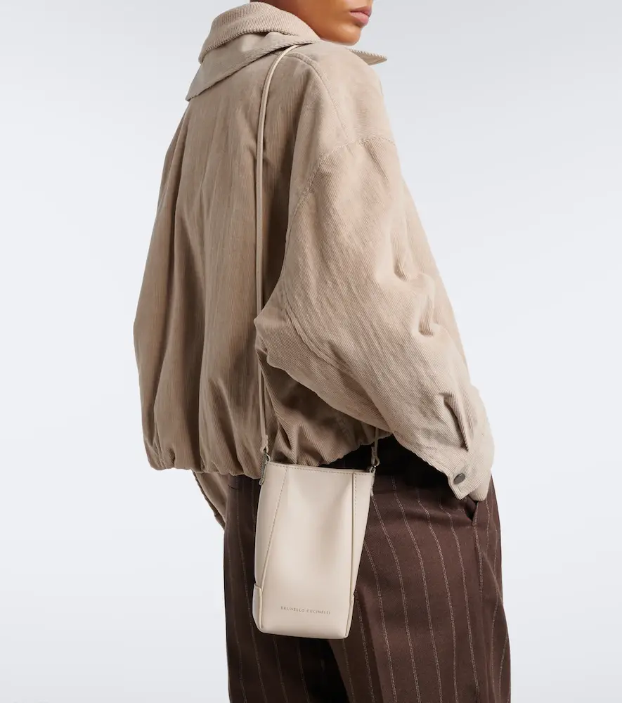 Brunello Cucinelli Duo Mini Monili leather phone pouch | Thumbnail 5