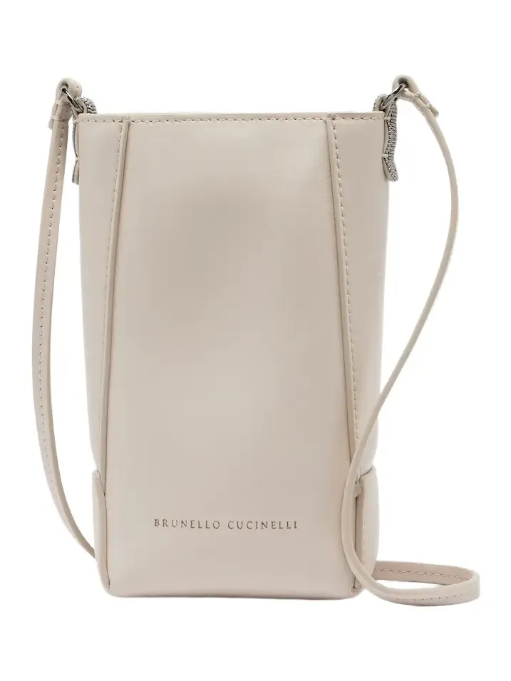 Brunello Cucinelli Duo Mini Monili leather phone pouch