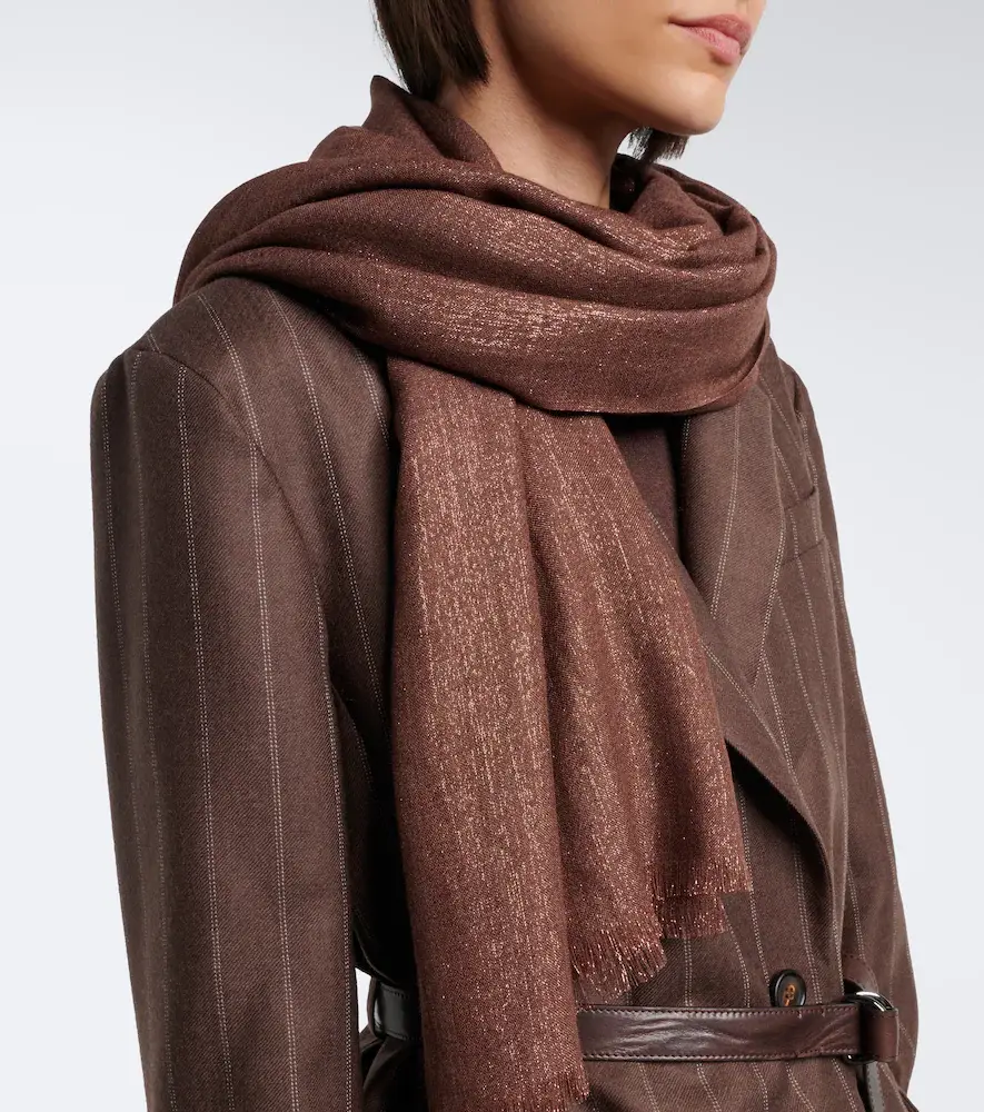 Brunello Cucinelli Lurex cashmere and silk-blend scarf | Thumbnail 4 Brunello Cucinelli Lurex cashmere and silk-blend scarf | Thumbnail 4