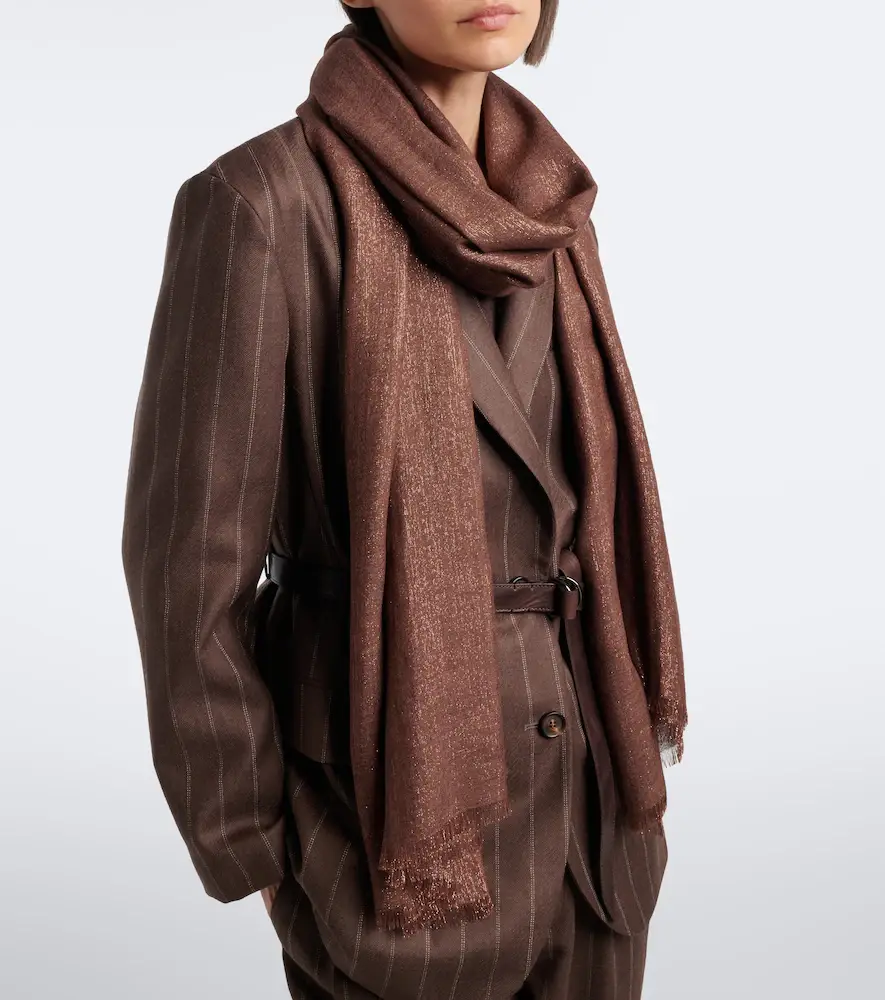 Brunello Cucinelli Lurex cashmere and silk-blend scarf | Thumbnail 5 Brunello Cucinelli Lurex cashmere and silk-blend scarf | Thumbnail 5