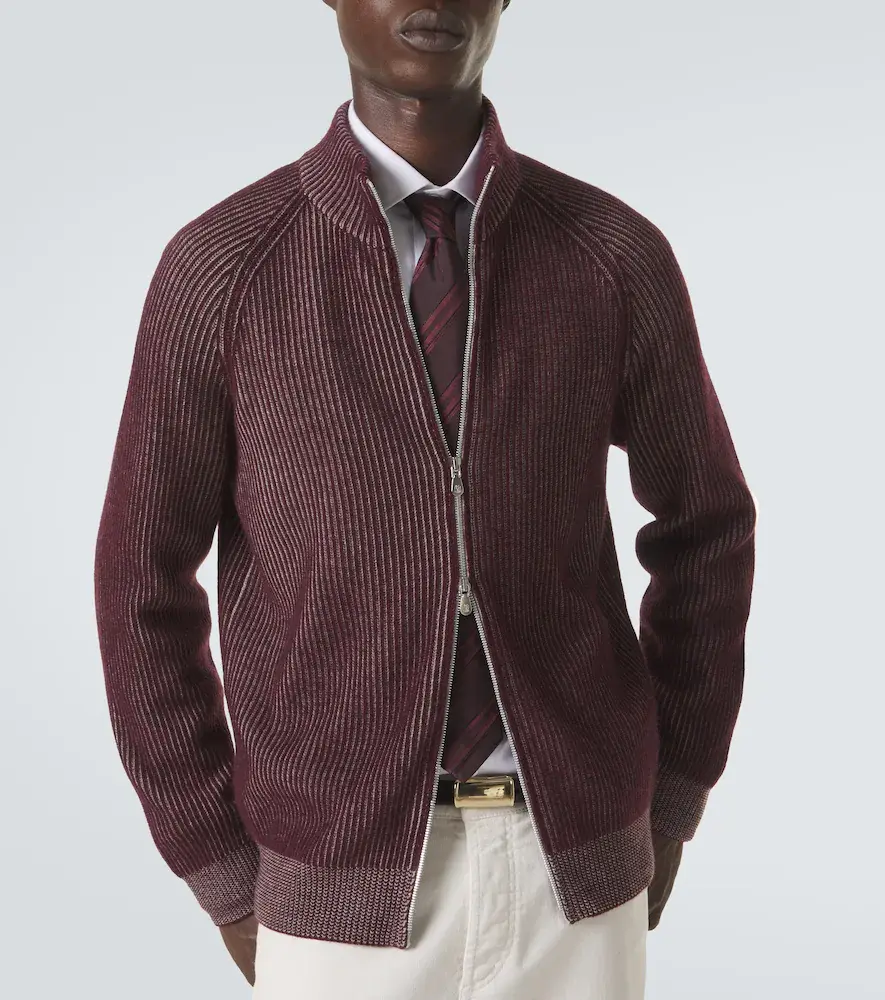 Brunello Cucinelli Ribbed-knit cashmere zip-up cardigan | Thumbnail 3 Brunello Cucinelli Ribbed-knit cashmere zip-up cardigan | Thumbnail 3
