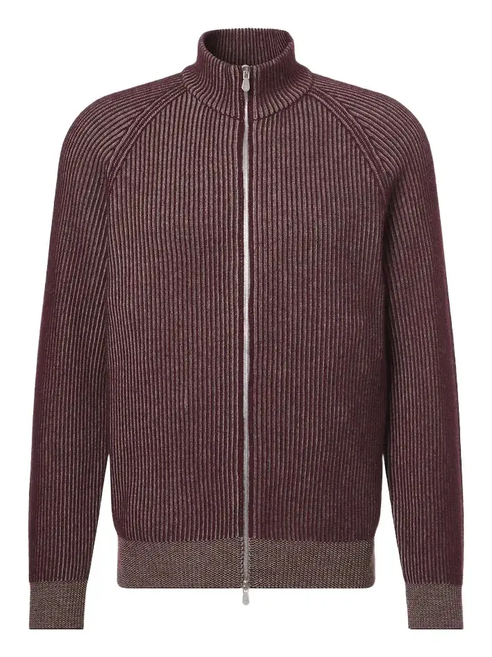 Brunello Cucinelli Ribbed-knit cashmere zip-up cardigan