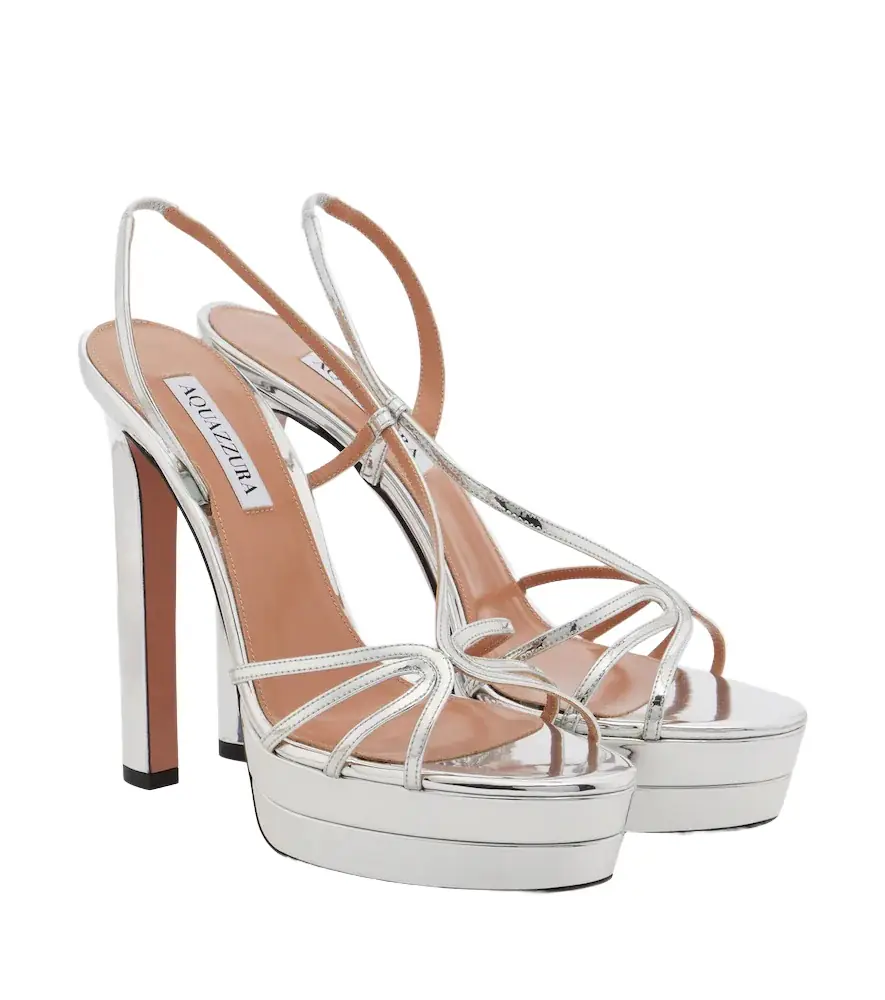 Aquazzura Talk To Me metallic leather sandals | Image 1 Aquazzura Talk To Me metallic leather sandals | Image 1