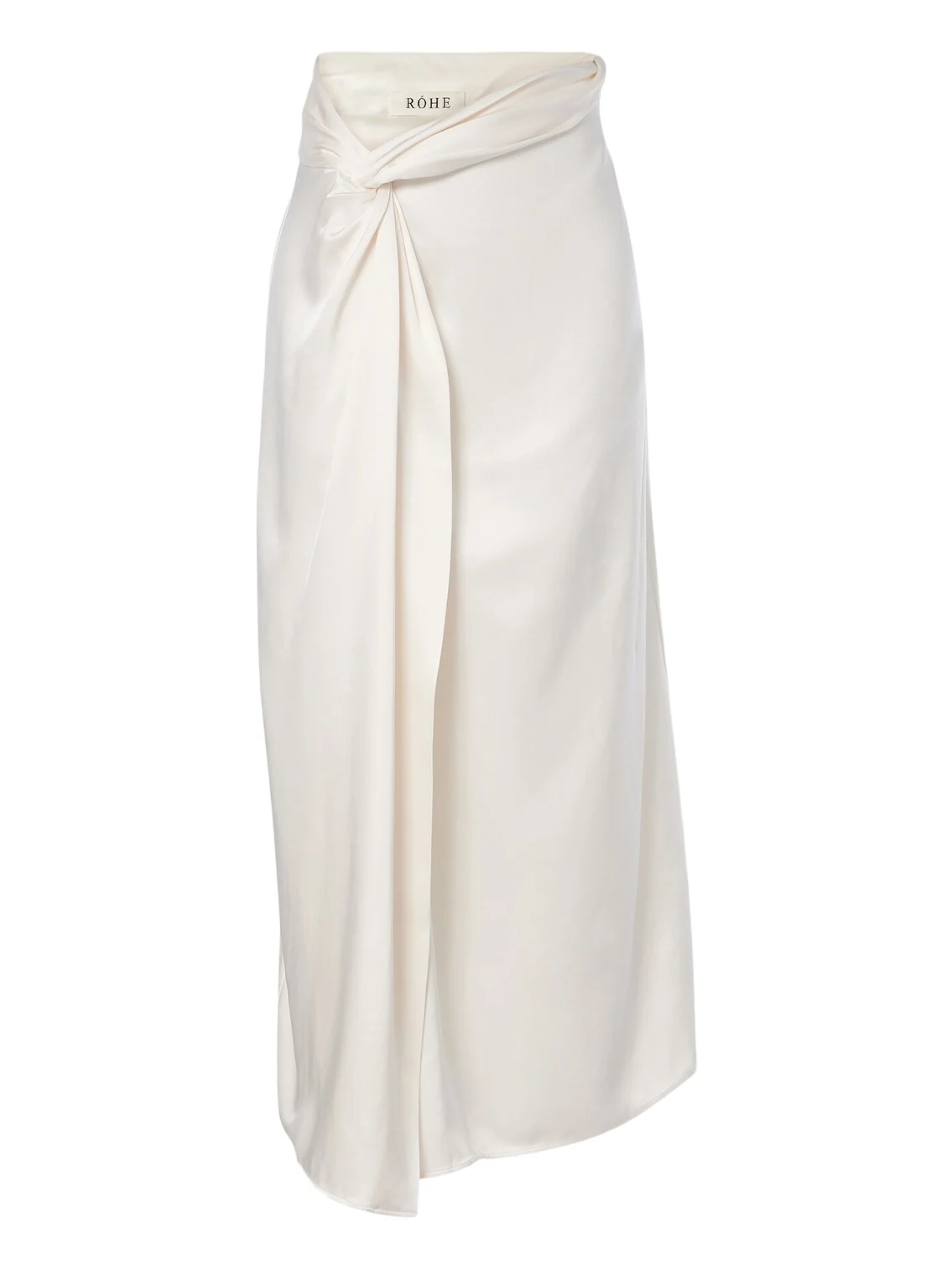 RÓHE Róhe Gathered satin midi skirt