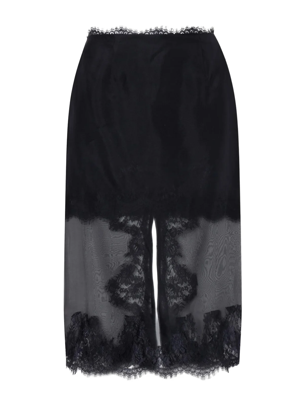 Aje Ophelia Layered Lace-trimmed Silk-organza Midi Skirt