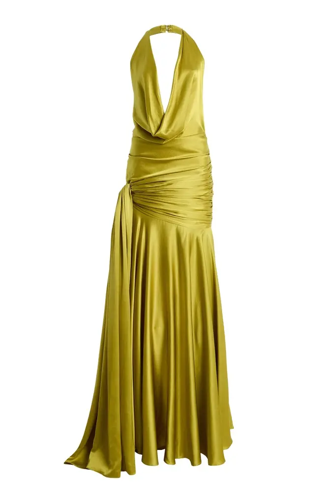 Exclusive Brenda Draped Silk Maxi Dress Exclusive Brenda Draped Silk Maxi Dress