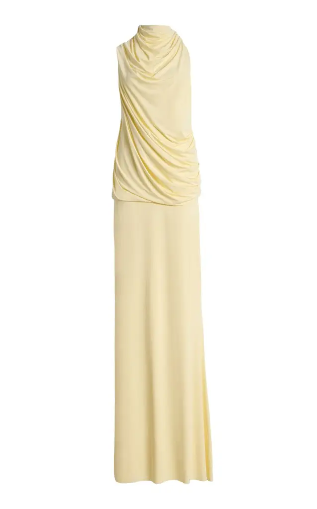 DE LA VALI Lurna Ruched Maxi Dress