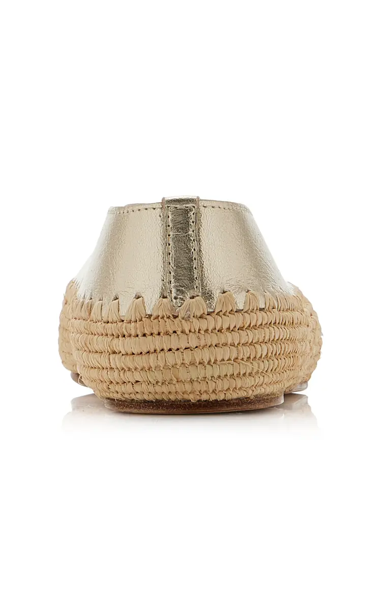 Gabriela Hearst Strength Metallic Leather and Raffia Flats | Thumbnail 5