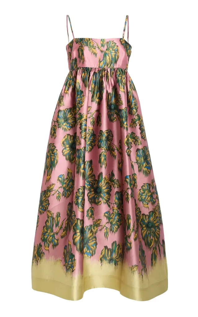 Faye Pleated Satin Midi Dress Faye Pleated Satin Midi Dress
