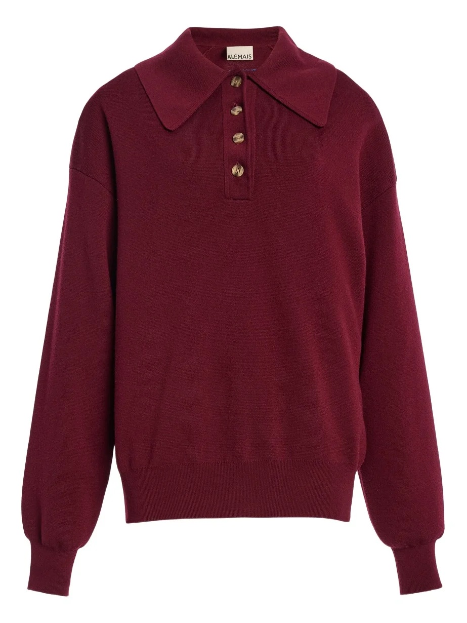 ALÉMAIS Claudia Knit Polo Sweater