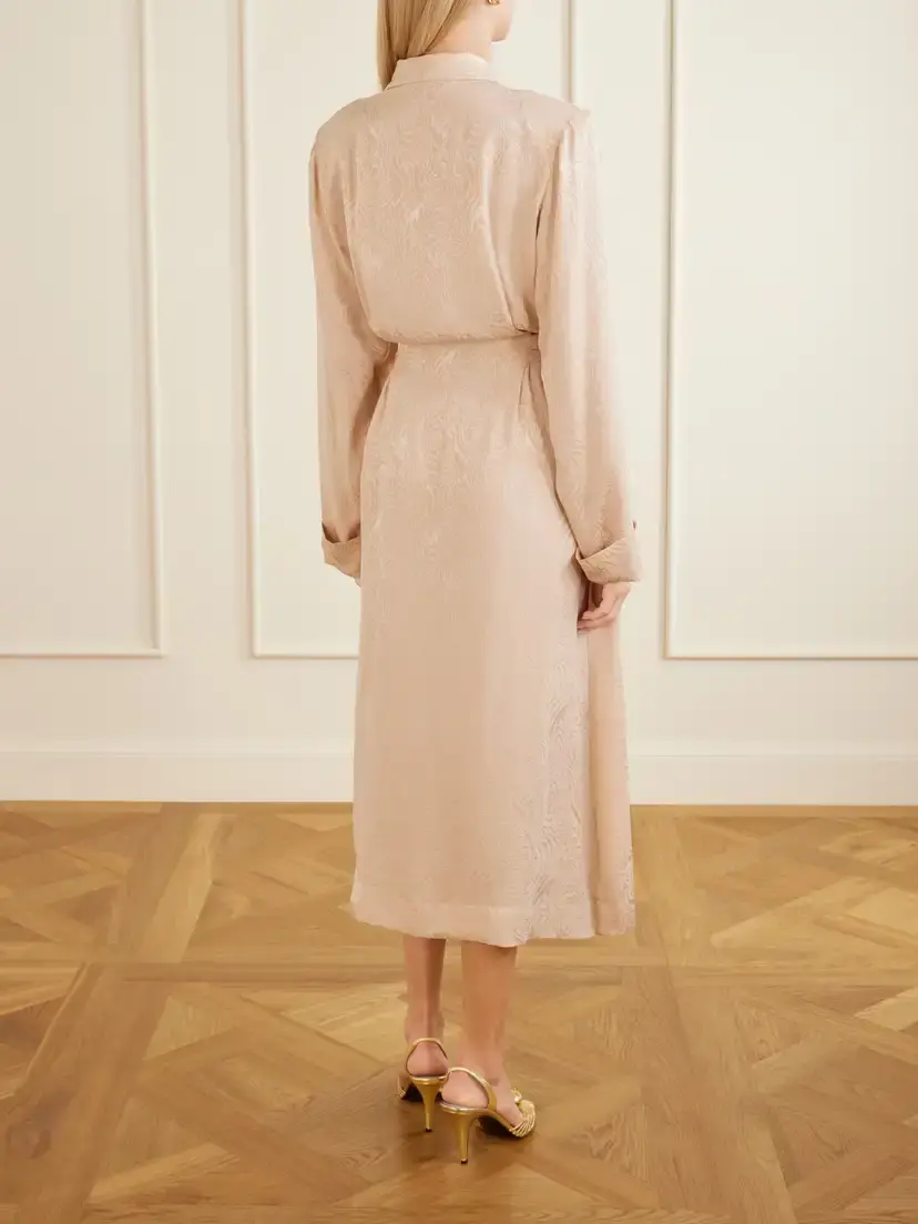 Alessandra Rich Belted Silk-moiré Midi Dress | Thumbnail 3