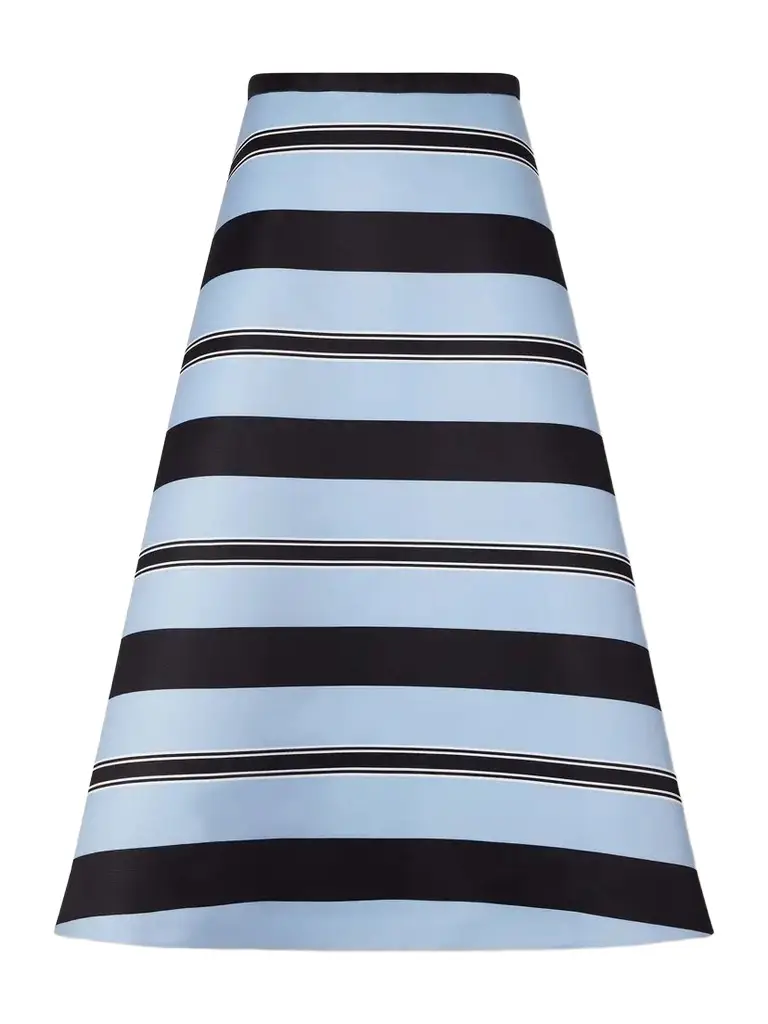 Emilia Wickstead Hallie Striped Faille Midi Skirt | Image 1 Emilia Wickstead Hallie Striped Faille Midi Skirt | Image 1