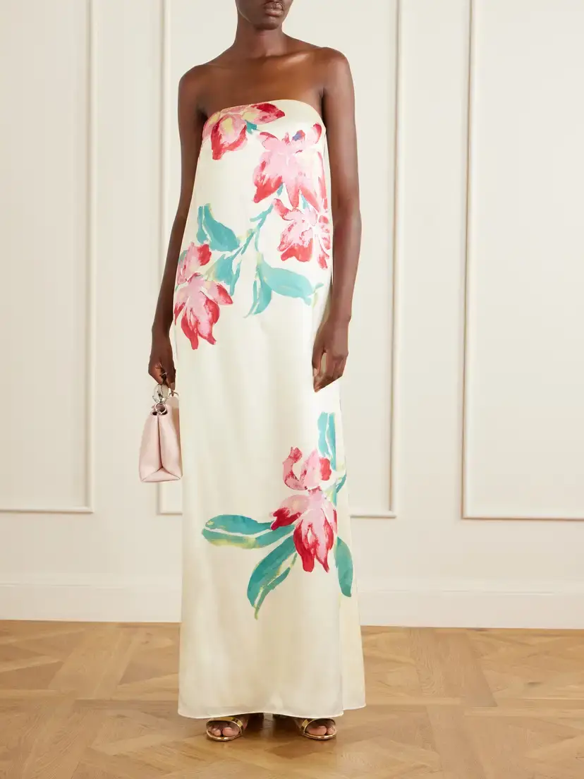 Rebecca Vallance Sunblush Bloom Floral-print Silk Gown | Thumbnail 2