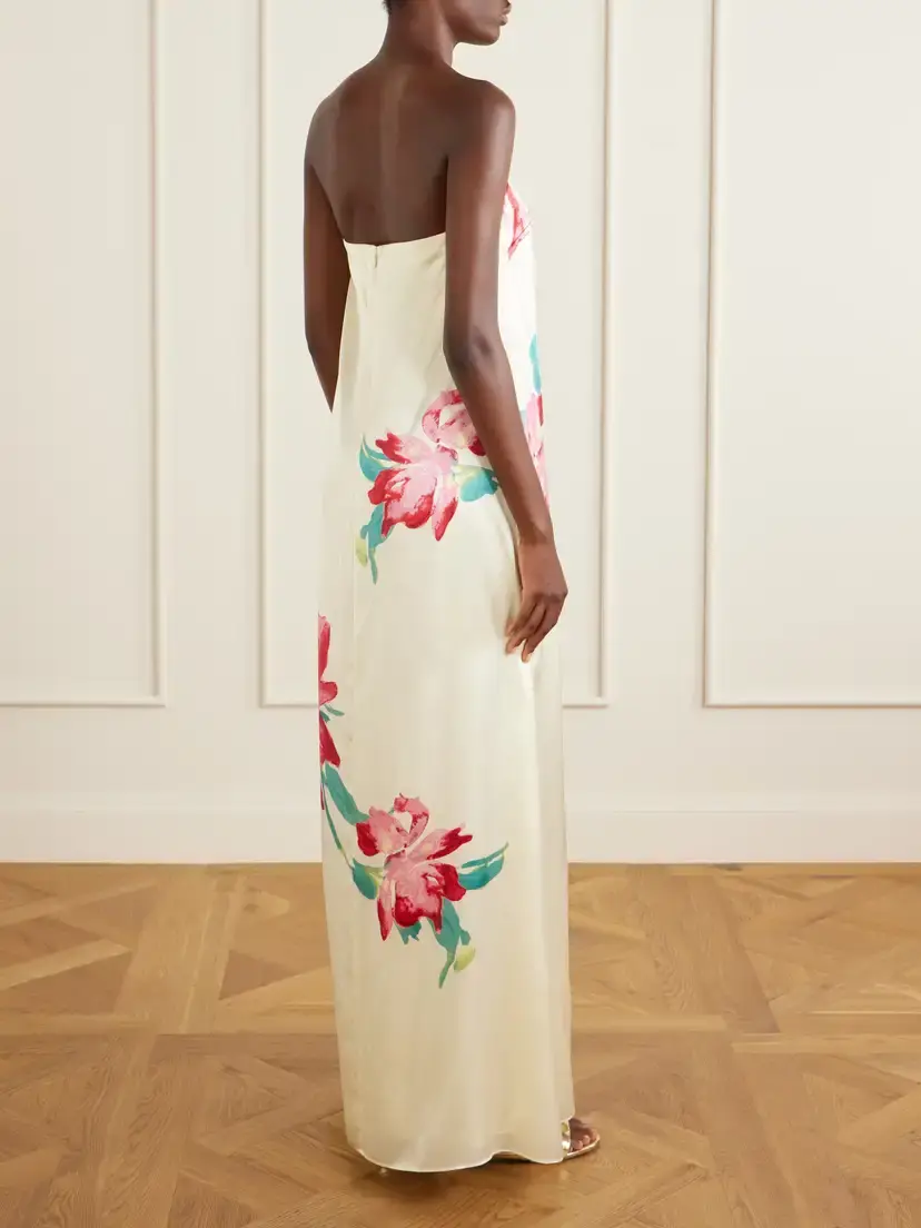 Rebecca Vallance Sunblush Bloom Floral-print Silk Gown | Thumbnail 3