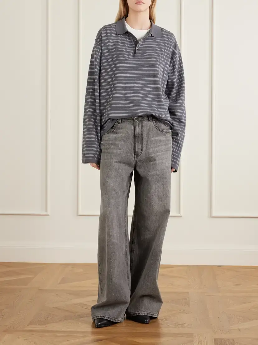 Nili Lotan Foley Stripe Cotton Polo Shirt | Thumbnail 2