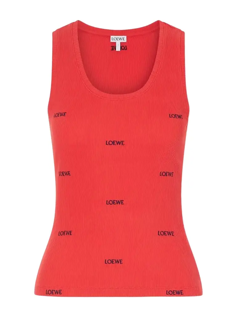 Loewe Logo-embroidered Ribbed Stretch-cotton Jersey Tank | Image 1 Loewe Logo-embroidered Ribbed Stretch-cotton Jersey Tank | Image 1