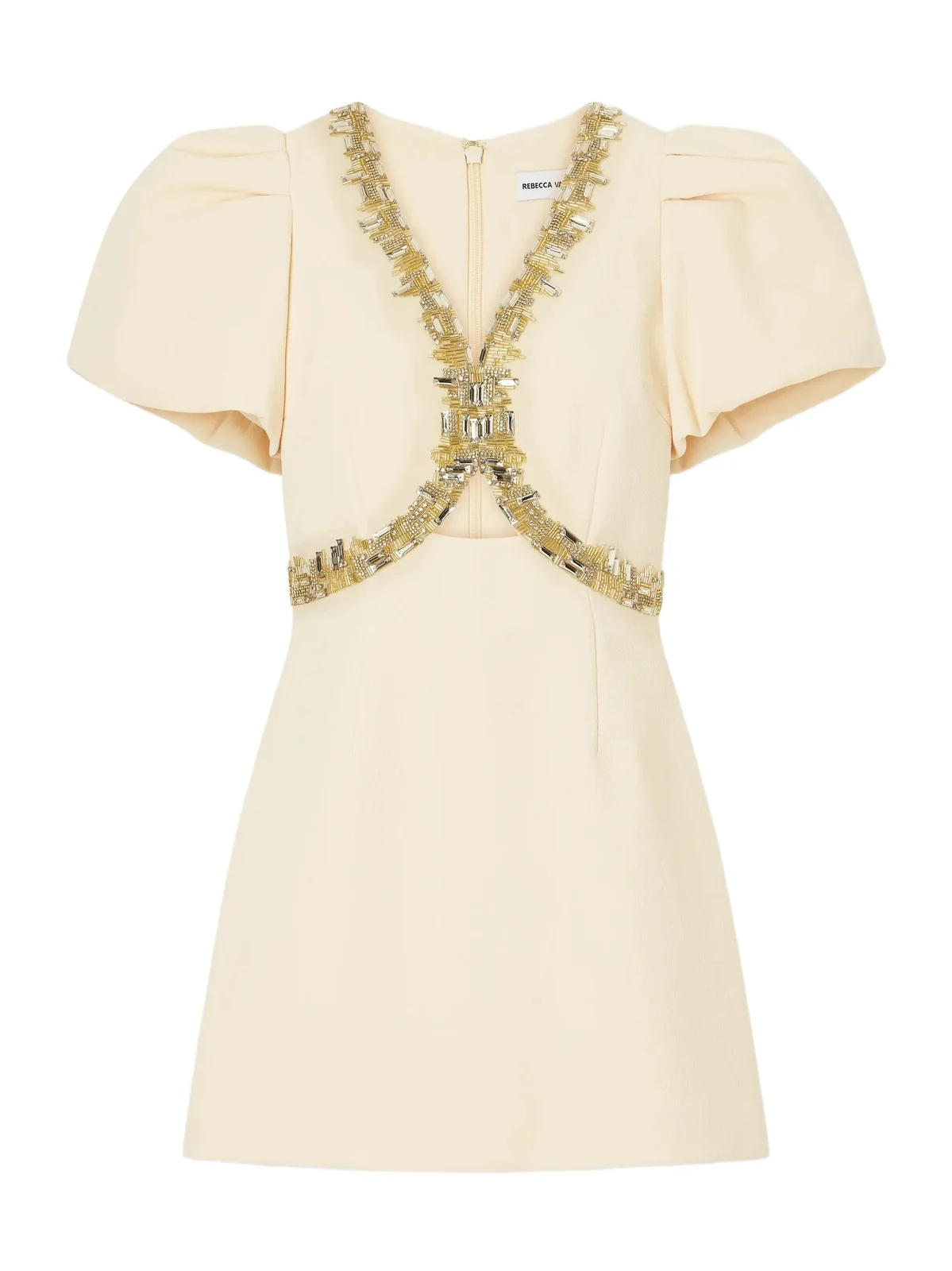 Alexandrite Embellished Cady Mini Dress