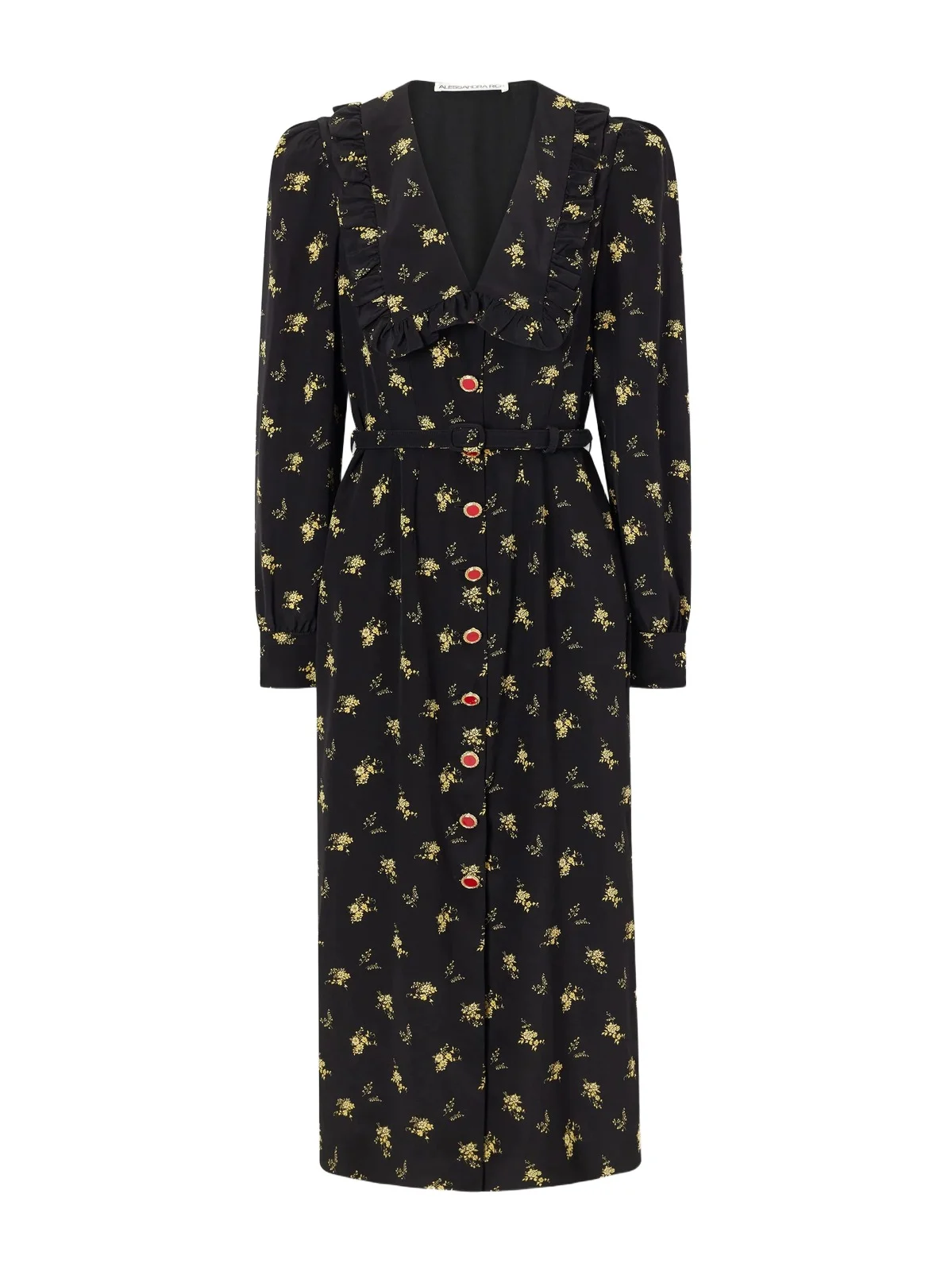 Belted Ruffled Floral-print Silk-crepe Midi Dress Belted Ruffled Floral-print Silk-crepe Midi Dress