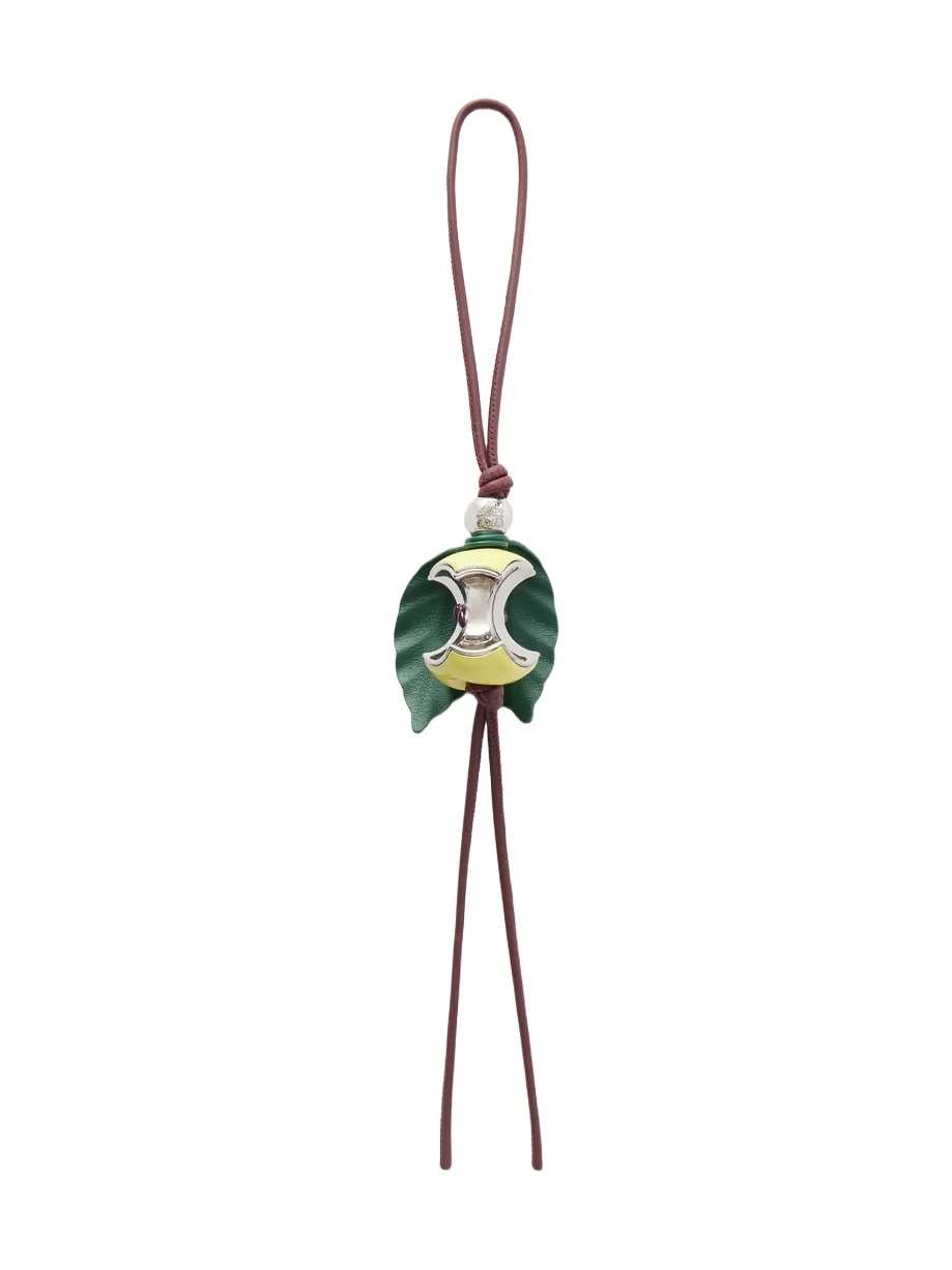 Apple Leather And Silver-tone Bag Charm Apple Leather And Silver-tone Bag Charm