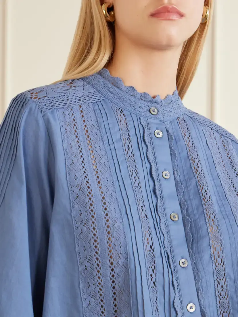 Sea Pippa Crochet-trimmed Cotton Blouse | Thumbnail 5