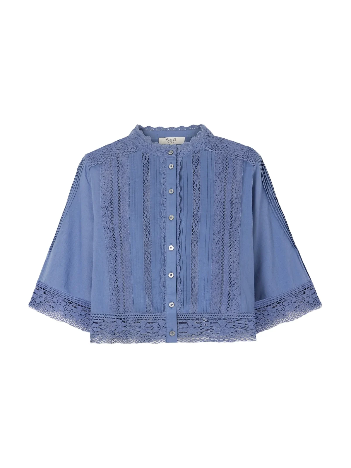 Sea Pippa Crochet-knit Trimmed Cotton Blouse