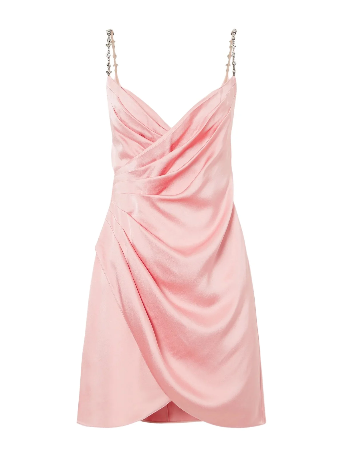 Crystal-embellished Pleated Cady Mini Dress
