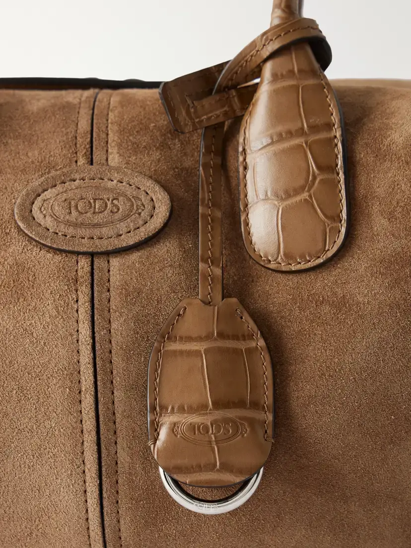 Tod's Bauletto Leather-trimmed Suede Shoulder Bag | Thumbnail 5 Tod's Bauletto Leather-trimmed Suede Shoulder Bag | Thumbnail 5