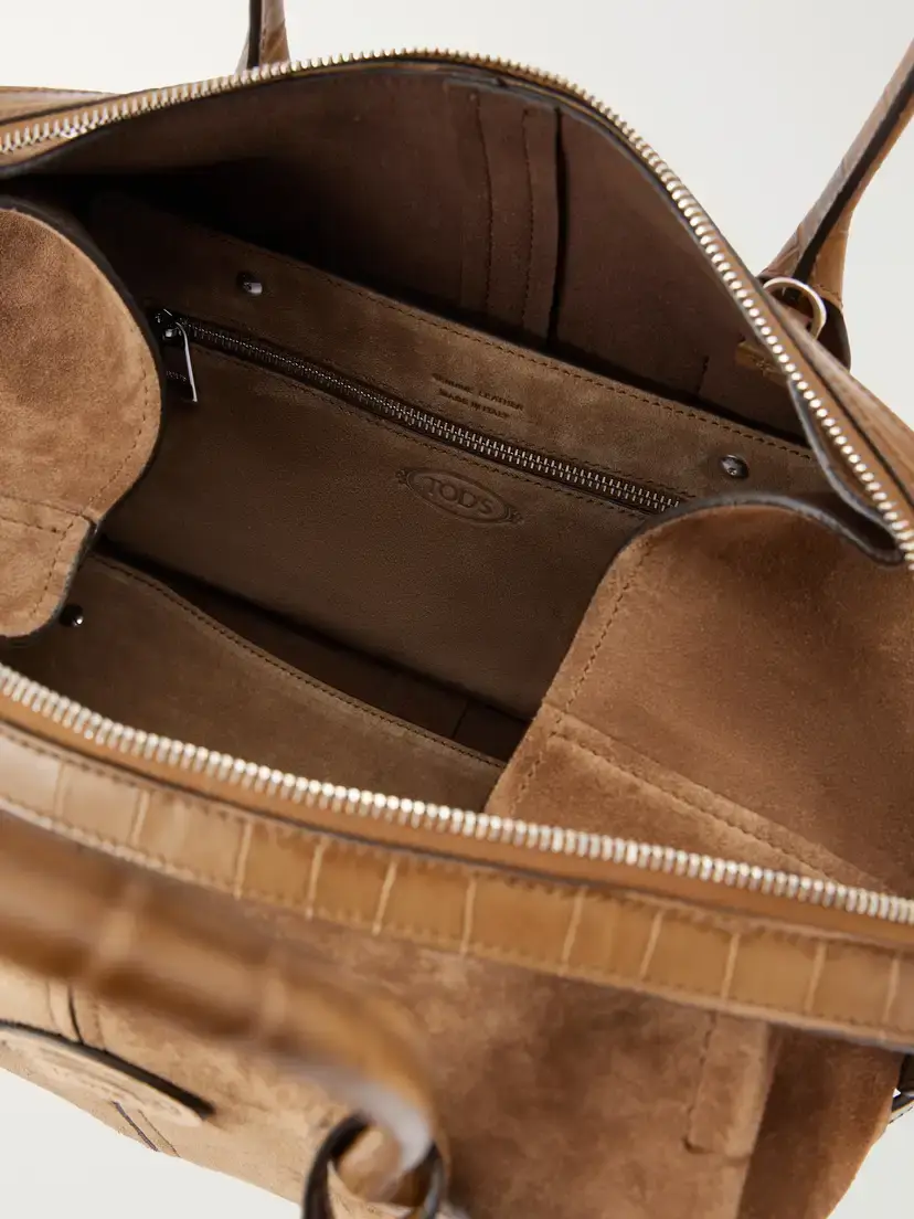 Tod's Bauletto Leather-trimmed Suede Shoulder Bag | Thumbnail 6 Tod's Bauletto Leather-trimmed Suede Shoulder Bag | Thumbnail 6