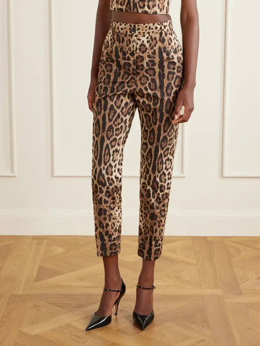 Dolce & Gabbana Leopard-print High-rise Cotton Straight-leg Pants | Thumbnail 3 Dolce & Gabbana Leopard-print High-rise Cotton Straight-leg Pants | Thumbnail 3