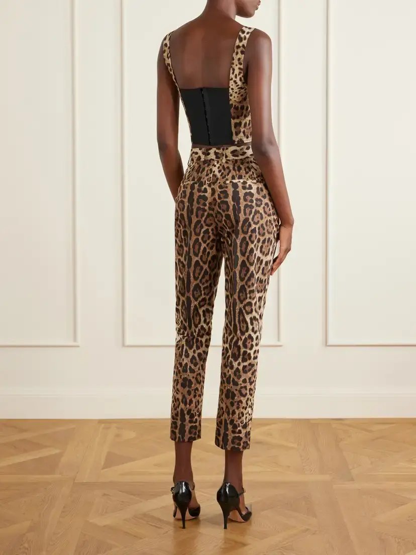 Dolce & Gabbana Leopard-print High-rise Cotton Straight-leg Pants | Thumbnail 4 Dolce & Gabbana Leopard-print High-rise Cotton Straight-leg Pants | Thumbnail 4