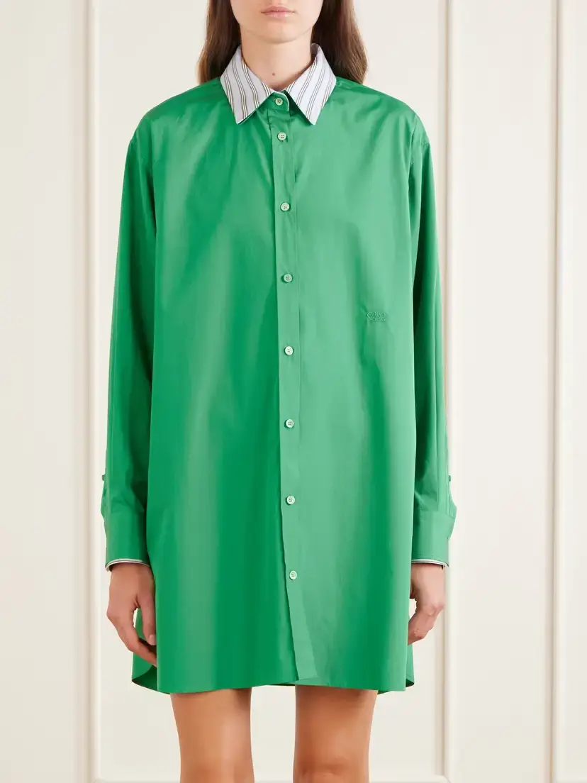 Loewe Logo-embroidered Cotton-poplin Midi Shirt Dress | Thumbnail 3 Loewe Logo-embroidered Cotton-poplin Midi Shirt Dress | Thumbnail 3