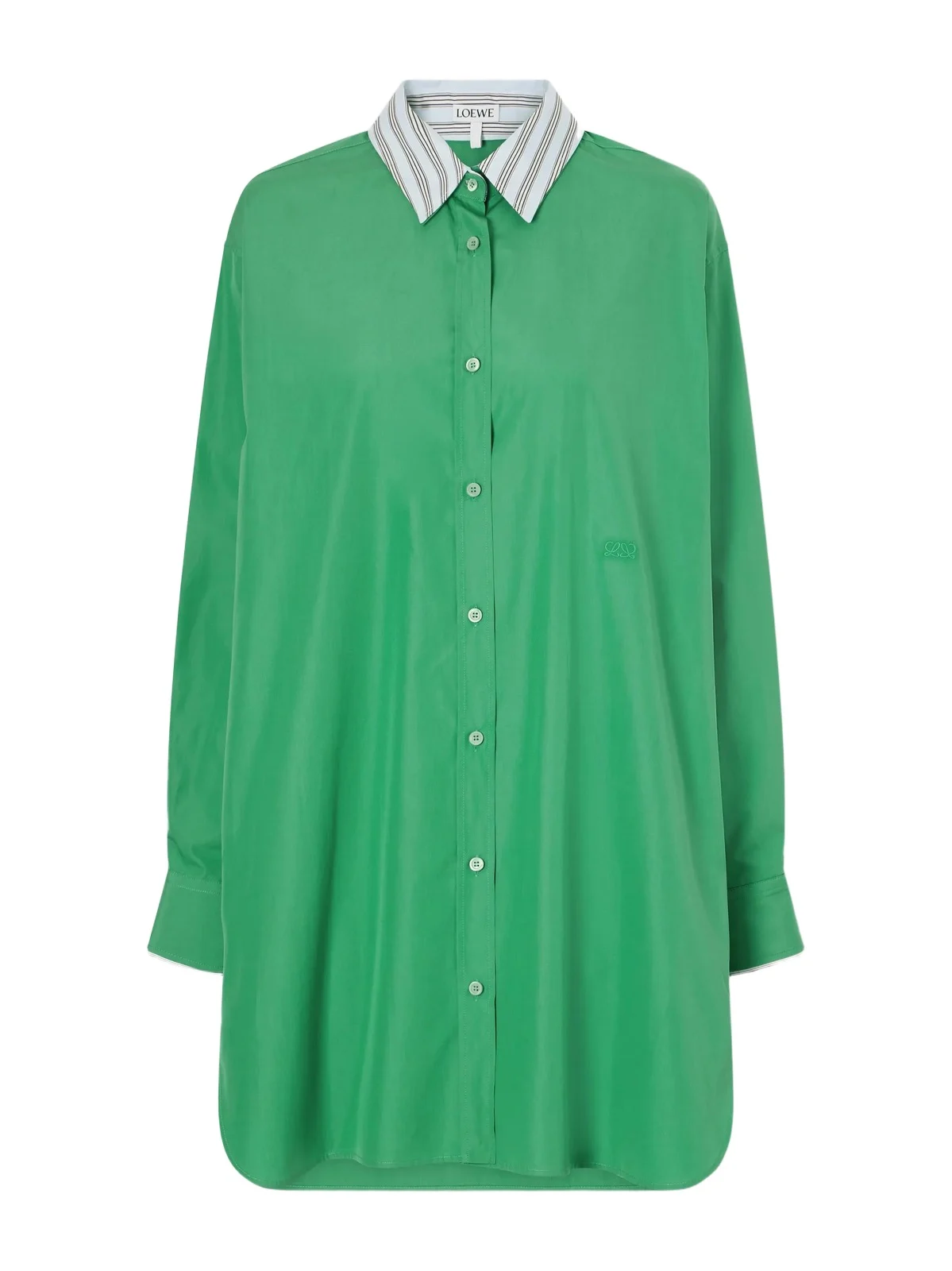 Loewe Logo-embroidered Cotton-poplin Midi Shirt Dress