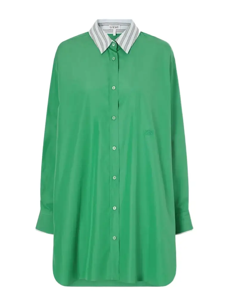 Logo-embroidered Cotton-poplin Midi Shirt Dress