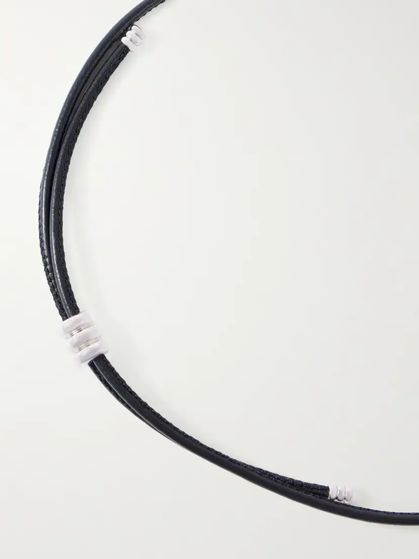 Déhanche Hollyhock Beaded Gold And Silver-toned Leather Necklace | Thumbnail 4 Déhanche Hollyhock Beaded Gold And Silver-toned Leather Necklace | Thumbnail 4