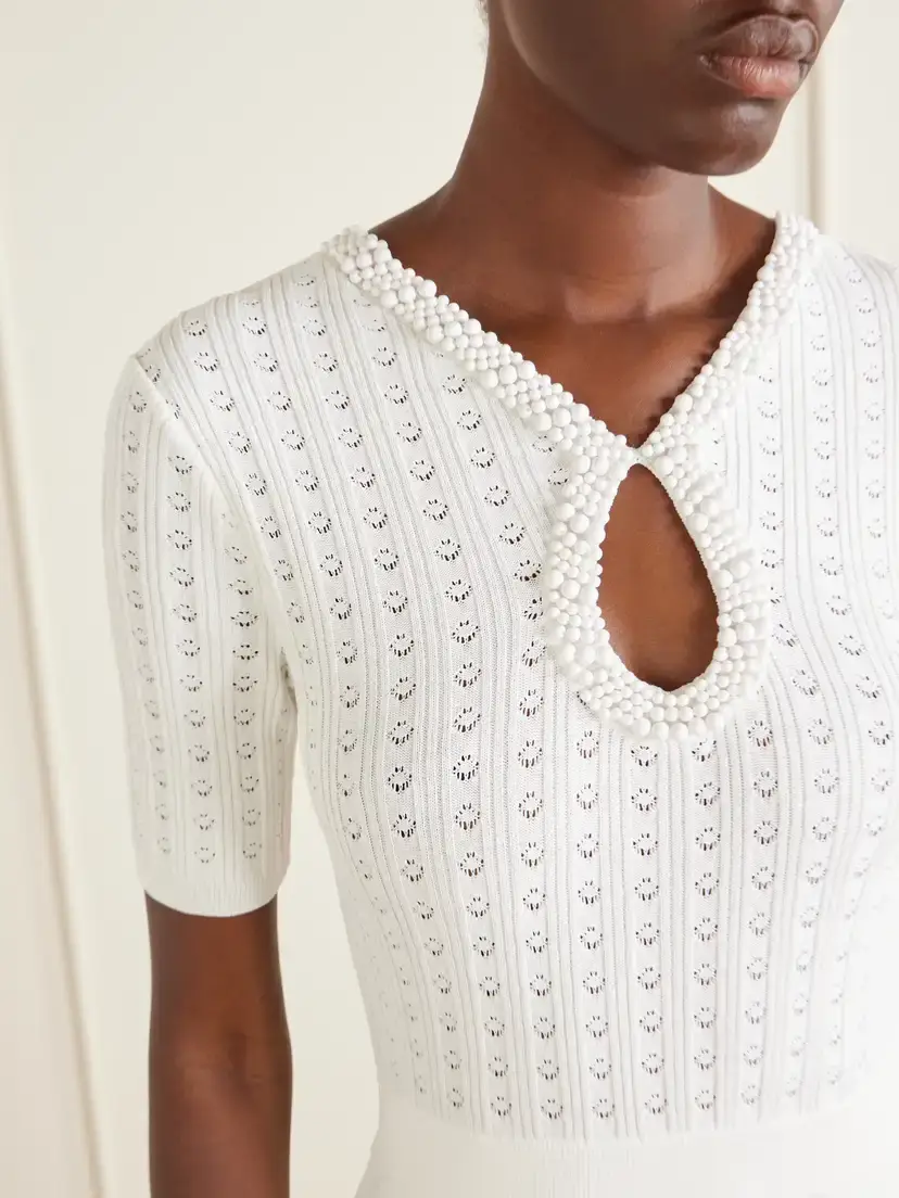 Rebecca Vallance Embellished Crochet-knit Midi Dress | Thumbnail 4