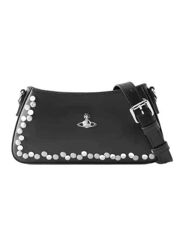 Vivienne Westwood Tasha Logo-embellished Studded Leather Shoulder Bag