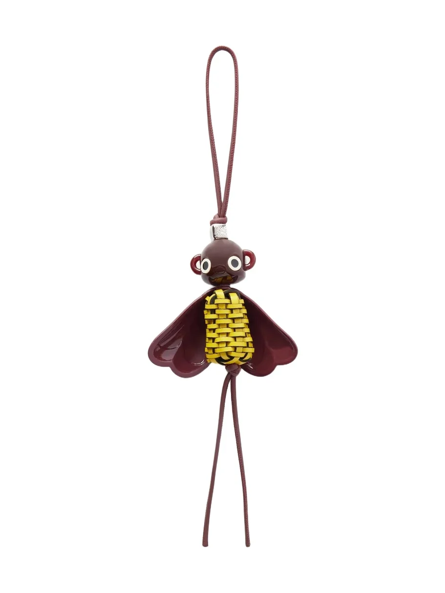 Bloombee Leather And Silver-tone Bag Charm Bloombee Leather And Silver-tone Bag Charm