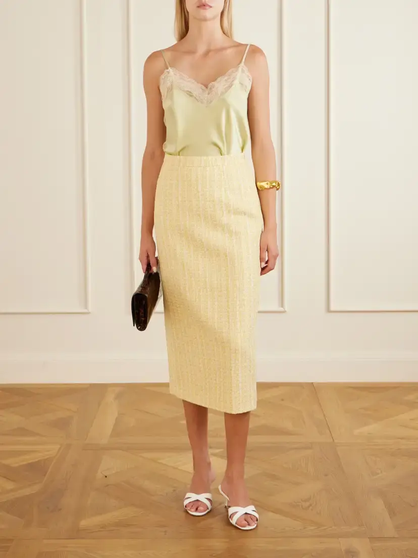 Alessandra Rich Tweed Midi Skirt | Thumbnail 2 Alessandra Rich Tweed Midi Skirt | Thumbnail 2