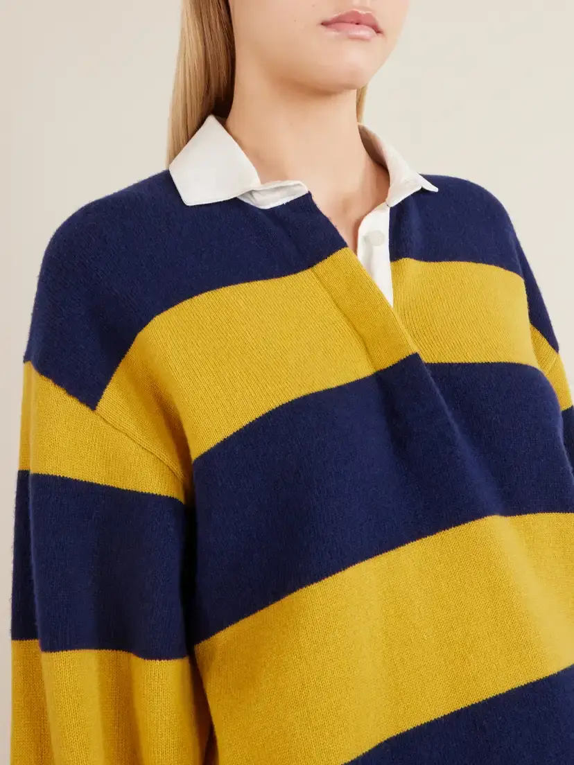 Nili Lotan Rashida Striped Wool And Cashmere-blend Polo Sweater | Thumbnail 5