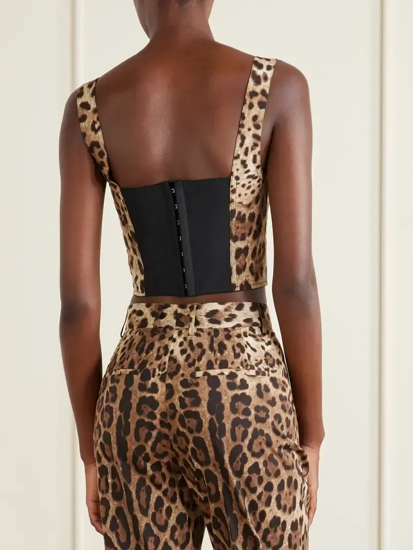 Dolce & Gabbana Cropped Leopard-print Stretch-canvas Bustier Top | Thumbnail 4 Dolce & Gabbana Cropped Leopard-print Stretch-canvas Bustier Top | Thumbnail 4