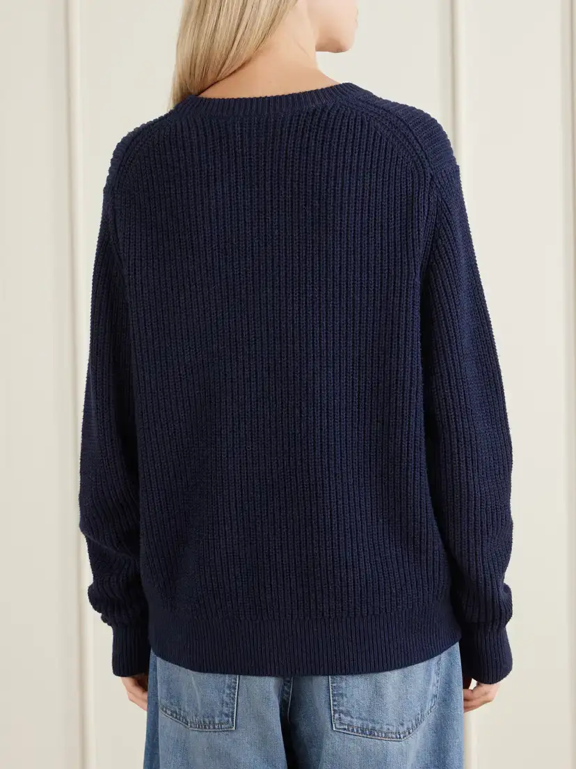Nili Lotan Tarik Cotton And Silk-blend Sweatshirt - Blue | Thumbnail 4 Nili Lotan Tarik Cotton And Silk-blend Sweatshirt - Blue | Thumbnail 4