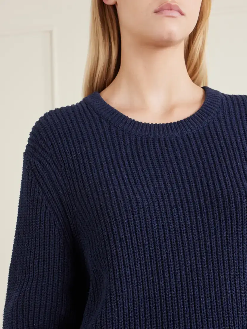 Nili Lotan Tarik Cotton And Silk-blend Sweatshirt - Blue | Thumbnail 5 Nili Lotan Tarik Cotton And Silk-blend Sweatshirt - Blue | Thumbnail 5
