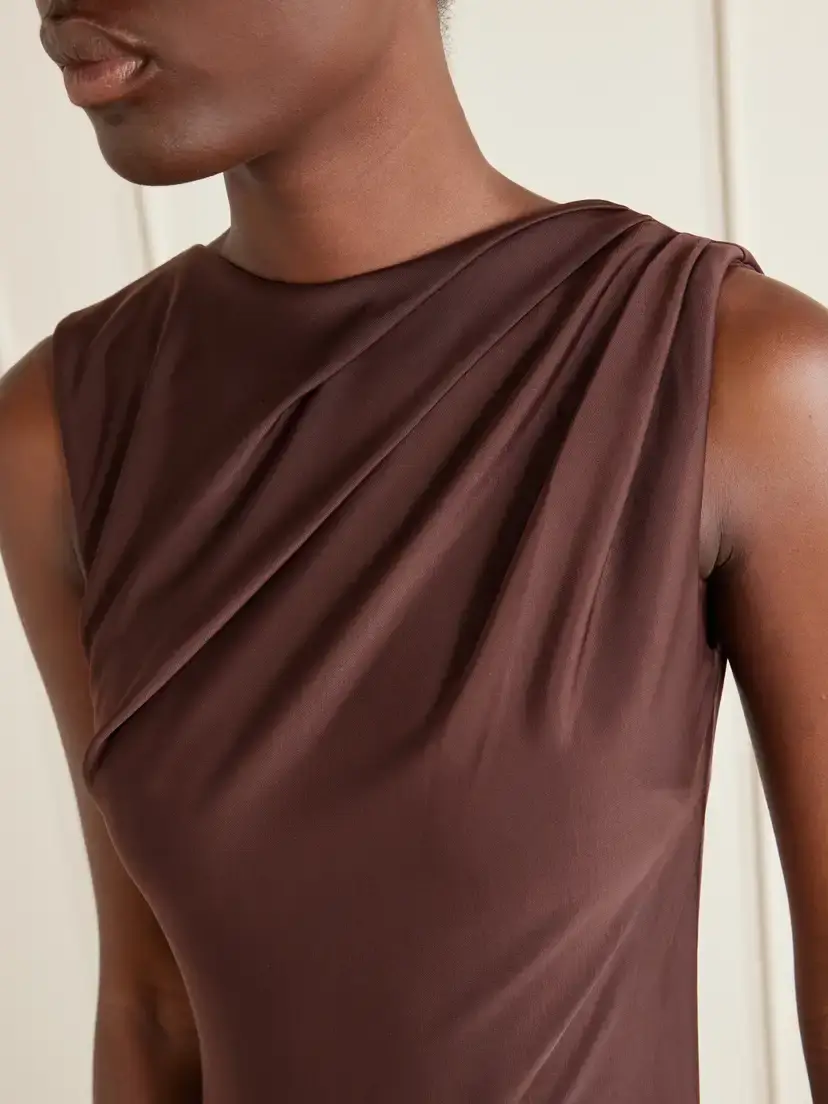 Rebecca Vallance Hazine Open-back Ruched Embellished Jersey Gown | Thumbnail 4