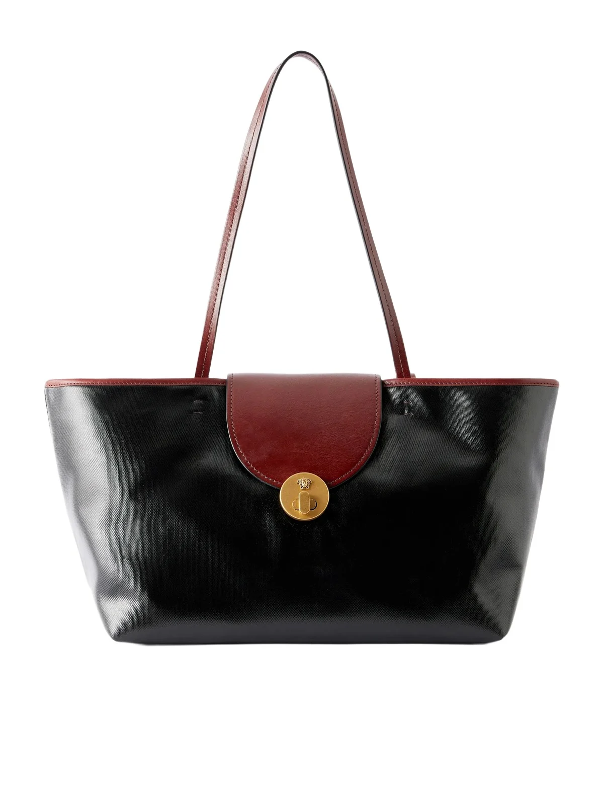 Vivienne Medusa-embellished Leather-trimmed Coated Canvas Tote Vivienne Medusa-embellished Leather-trimmed Coated Canvas Tote